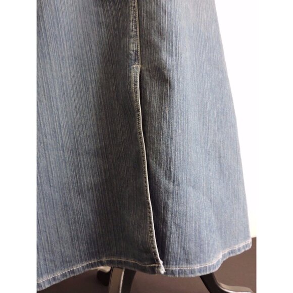 Neeso Jeans Denim Skirt Straight 34" Long Modest 15/16 Beaded Back Pockets EUC - Picture 6 of 11